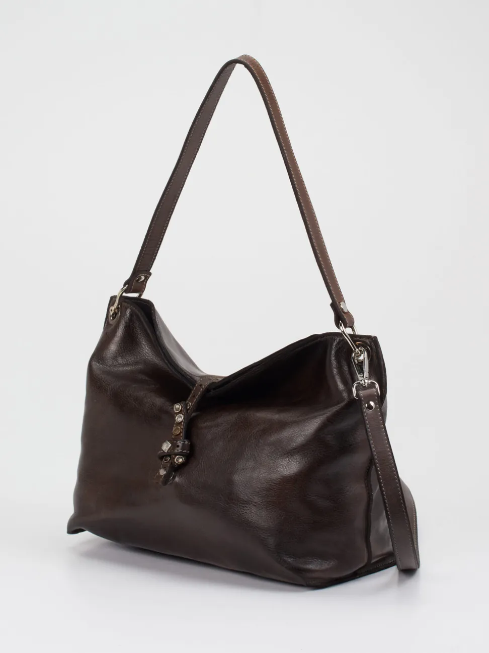 Alchimia – Schultertasche aus Kalbleder Dunkelbraun