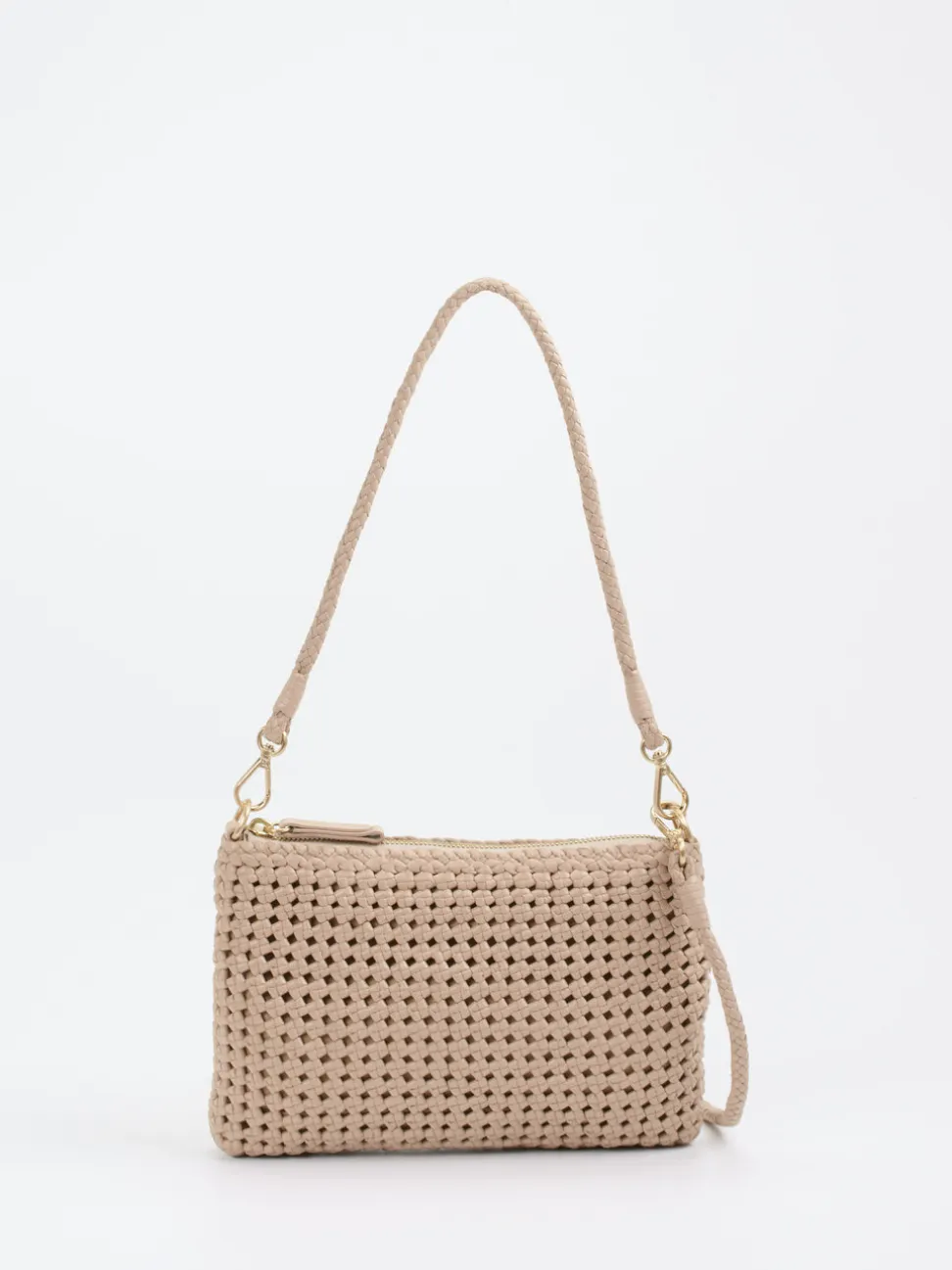 Allan K – Schultertasche aus Flechtleder Beige