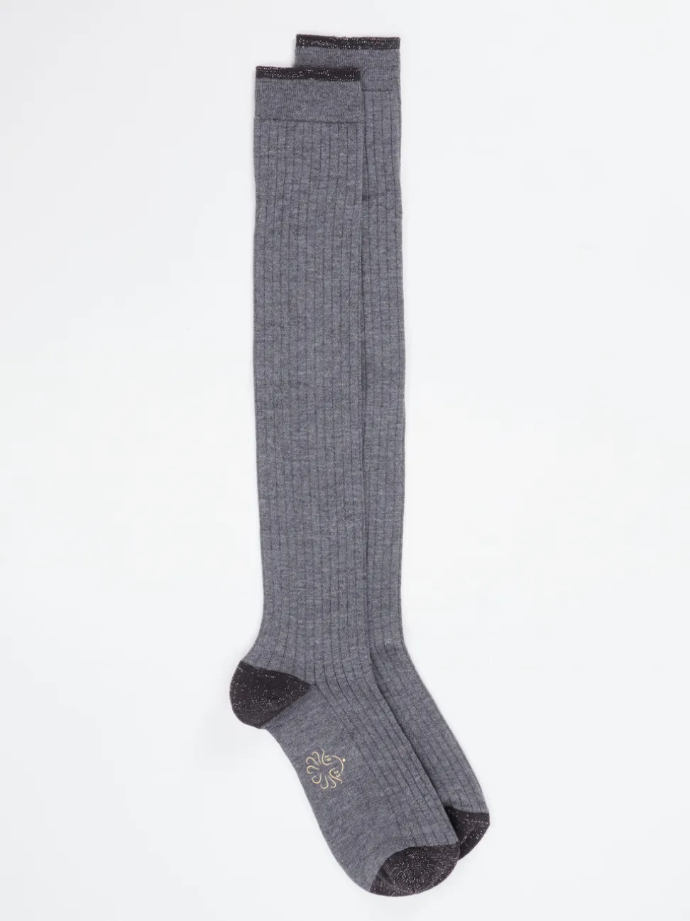 Alto Milano – Kniestrümpfe aus Textil mit Lurex-Details