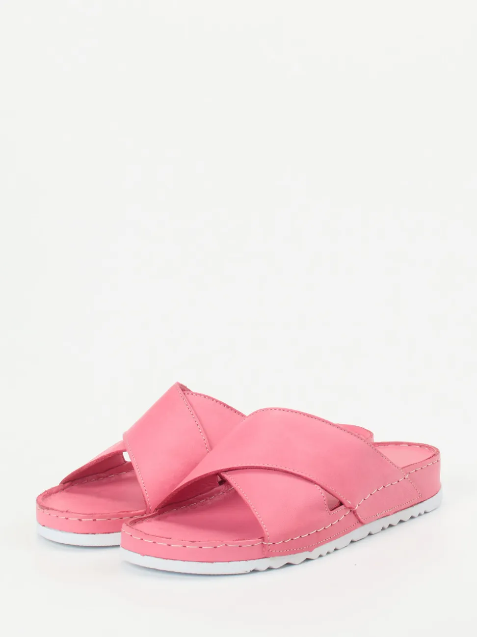 Andrea Conti – Pantoletten aus Kalbleder pink
