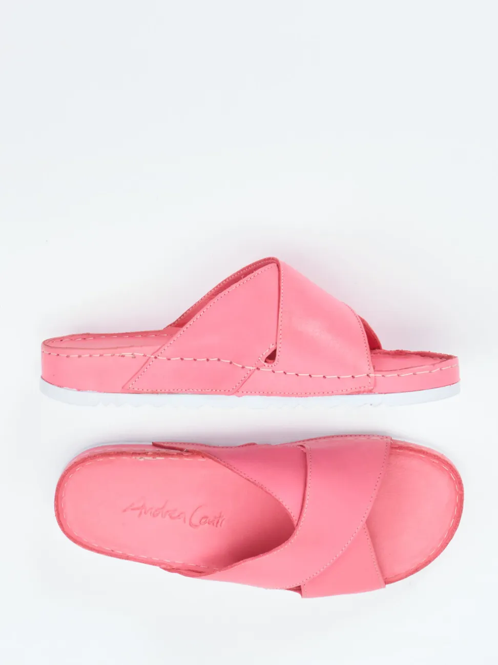 Andrea Conti – Pantoletten aus Kalbleder pink