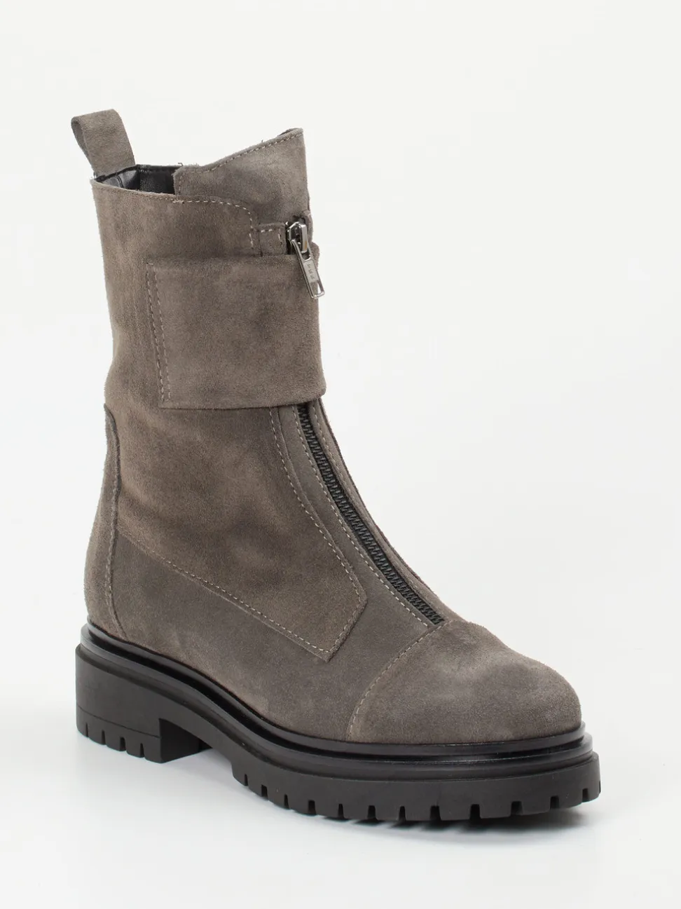 Andrea Puccini – Biker Boots aus Veloursleder in Taupe