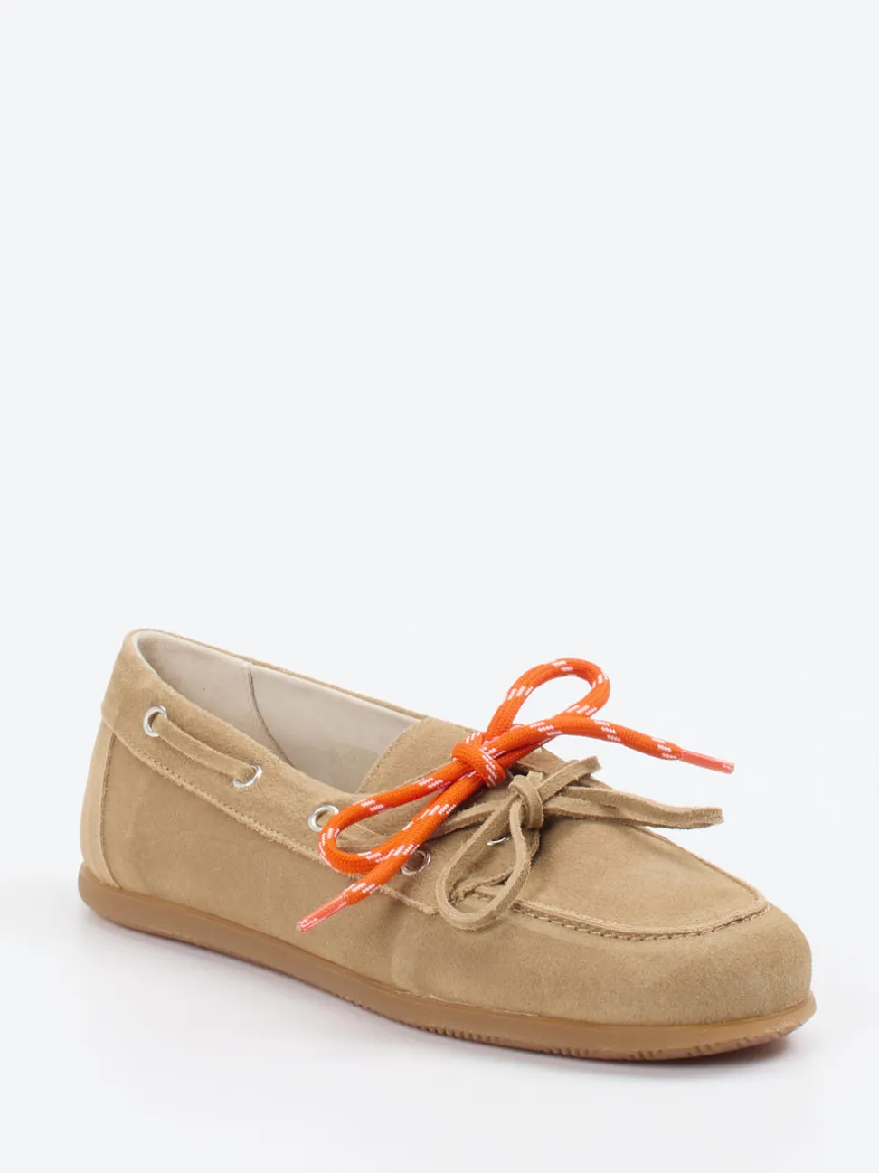 Andrea Puccini – Bootsschuh aus Veloursleder Beige