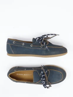 Andrea Puccini – Bootsschuhe aus Veloursleder dunkelblau