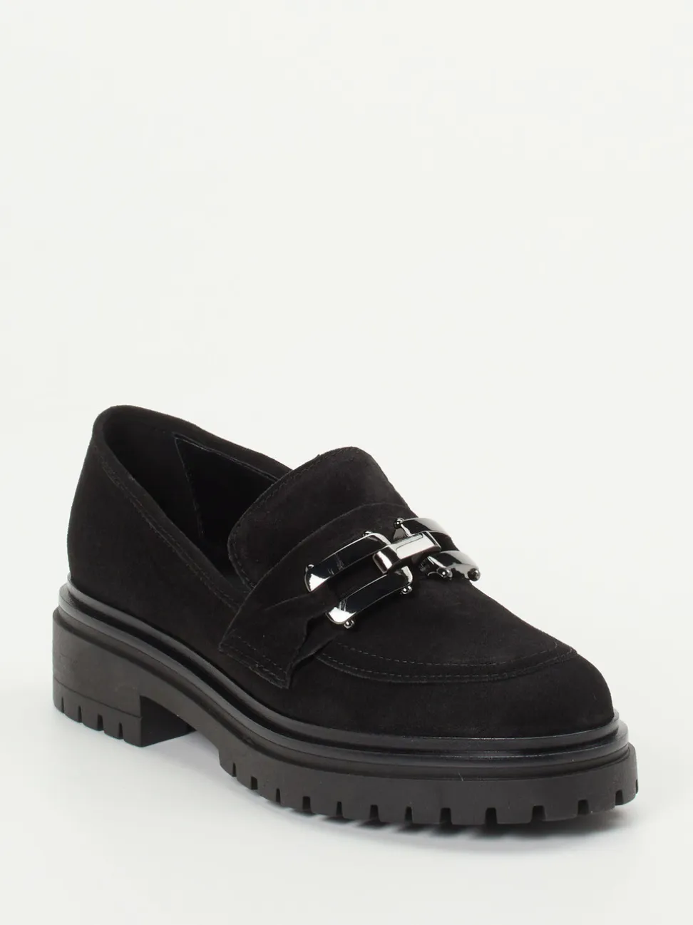 Andrea Puccini – Chunky Loafer aus Veloursleder Schwarz