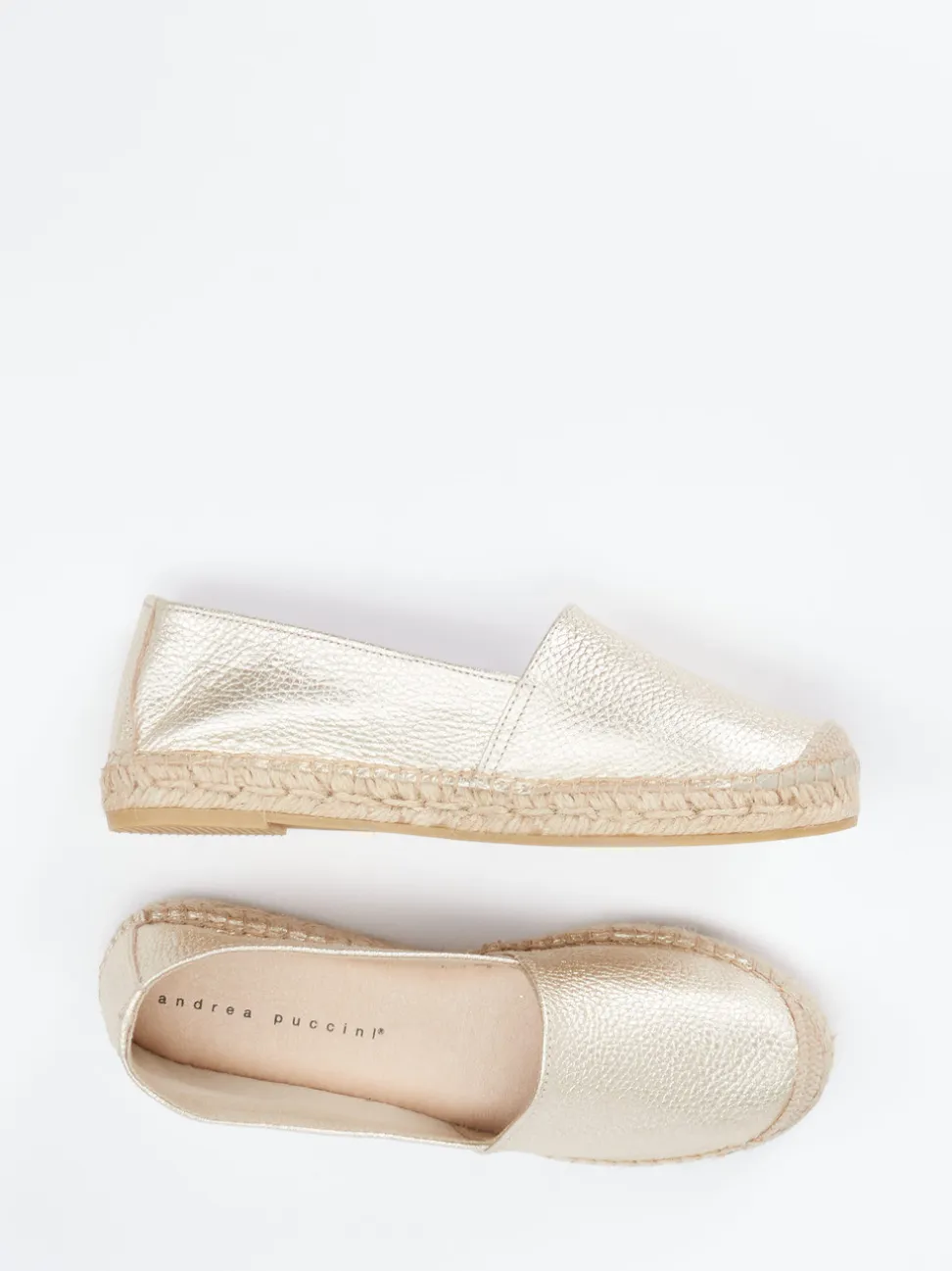 Andrea Puccini – Espadrilles aus Lammleder Gold