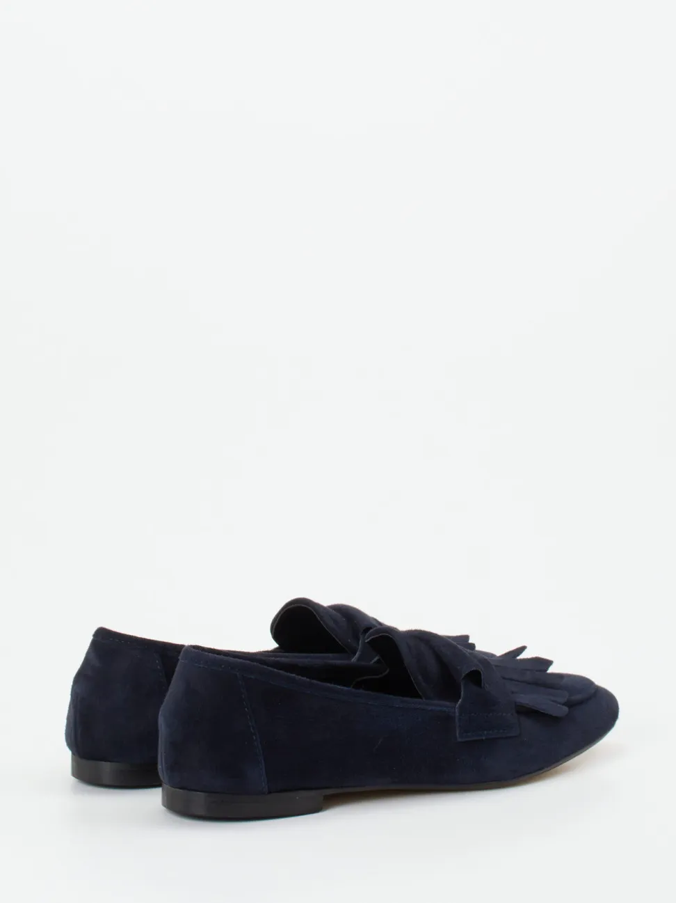 Andrea Puccini – Fransen-Loafer aus Veloursleder Blau