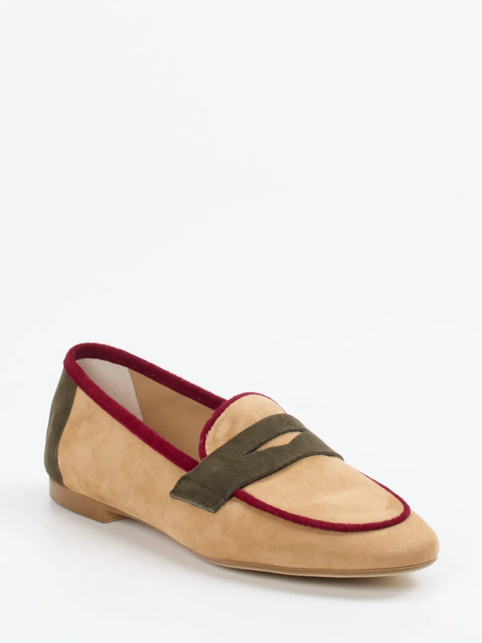 Andrea Puccini – Loafer aus Veloursleder in Beige