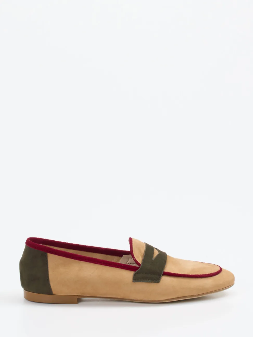 Andrea Puccini – Loafer aus Veloursleder in Beige