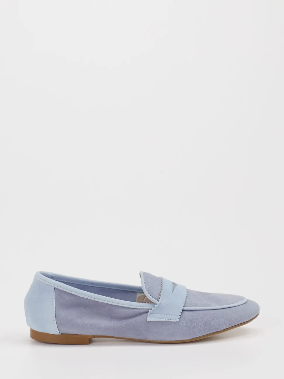 Andrea Puccini – Loafer aus Veloursleder Pastellblau