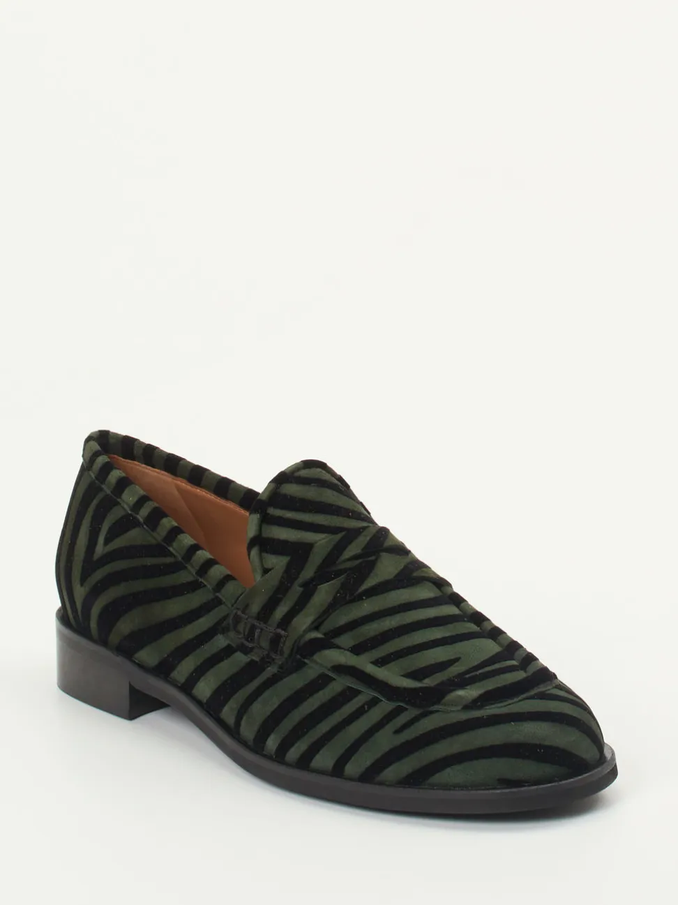 Andrea Puccini – Loafer aus Veloursleder dunkelgrün