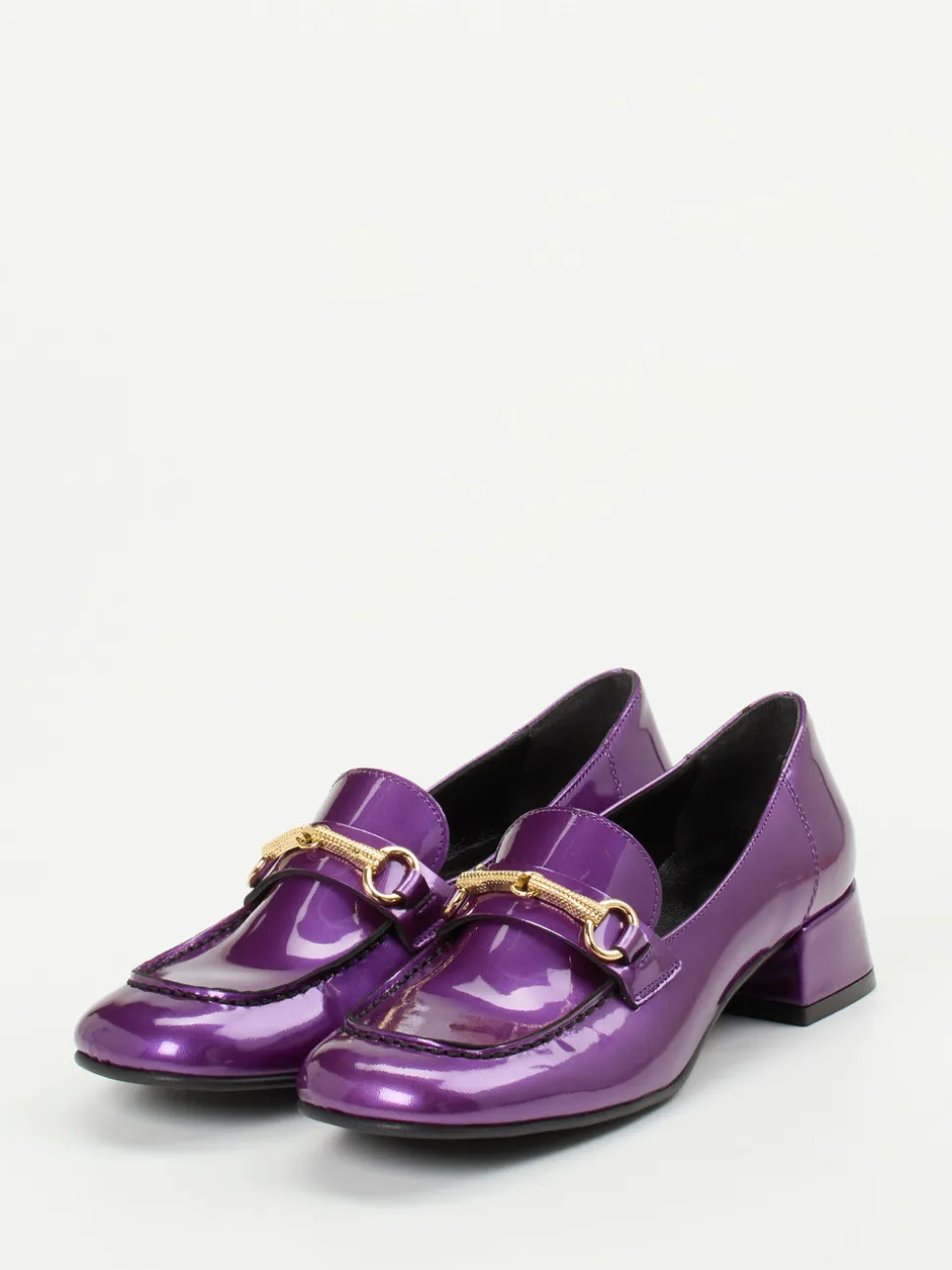 Andrea Puccini – Loafer aus Lackleder Violett-Metallic