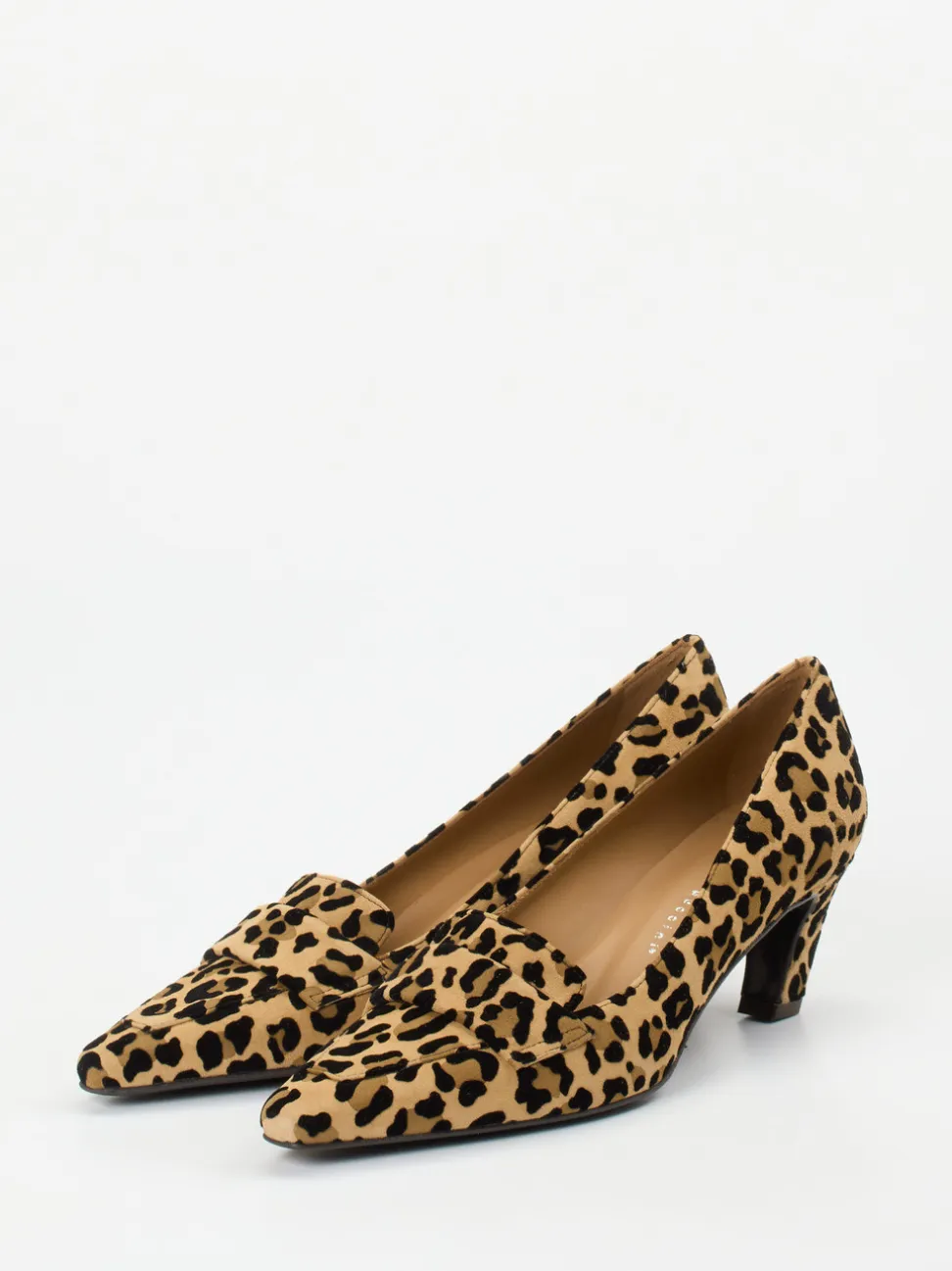 Andrea Puccini – Loafer-Pumps aus Veloursleder Leo-Print