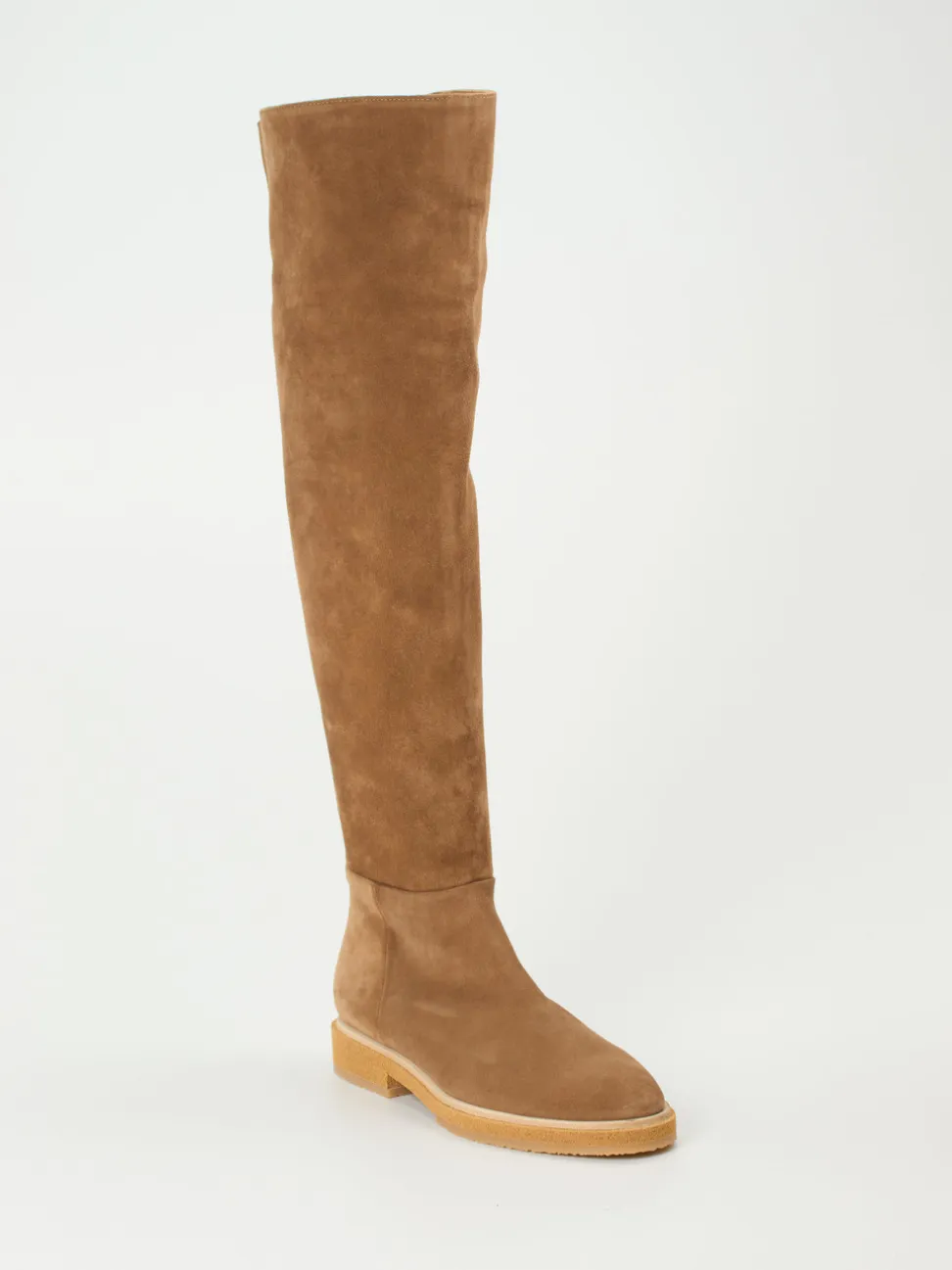 Andrea Puccini – Overknee-Stiefel aus Veloursleder Braun