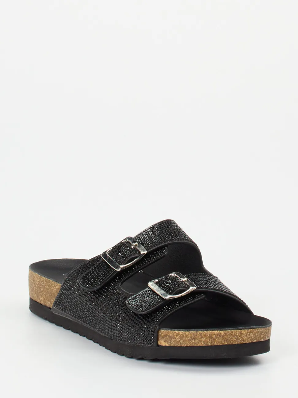 Andrea Puccini – Pantolette aus Metallicleder schwarz