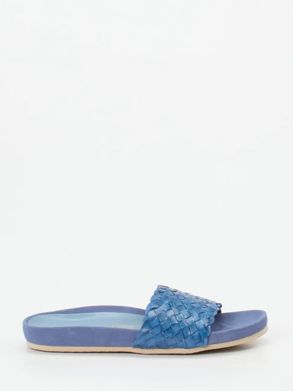 Andrea Puccini – Pantolette aus Flechtleder jeansblau
