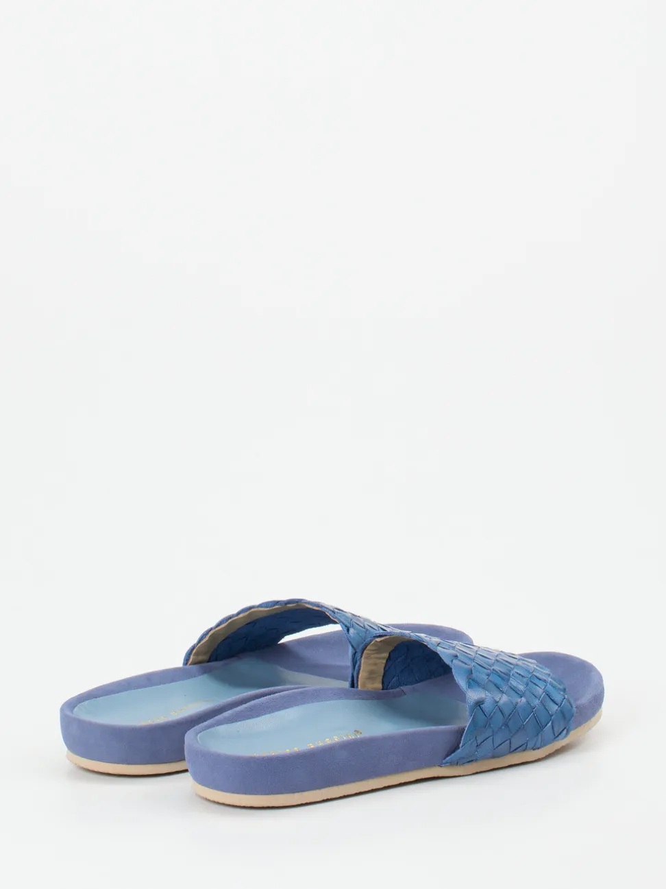 Andrea Puccini – Pantolette aus Flechtleder jeansblau