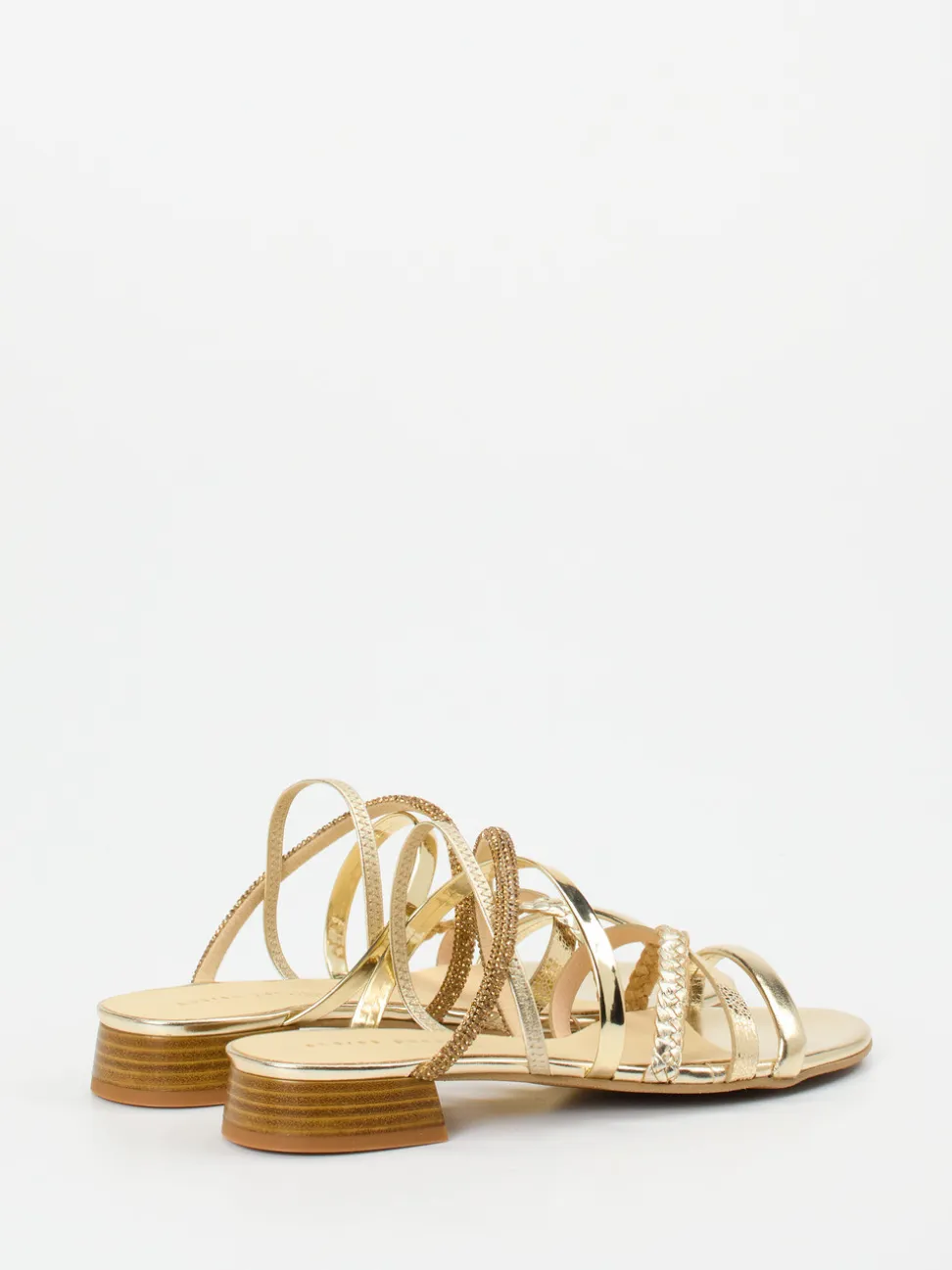 Andrea Puccini – Riemchensandale aus Metallicleder Gold