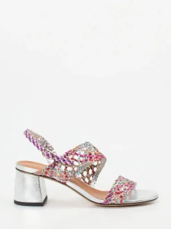Andrea Puccini – Sandalette aus Metallicleder Multicolor