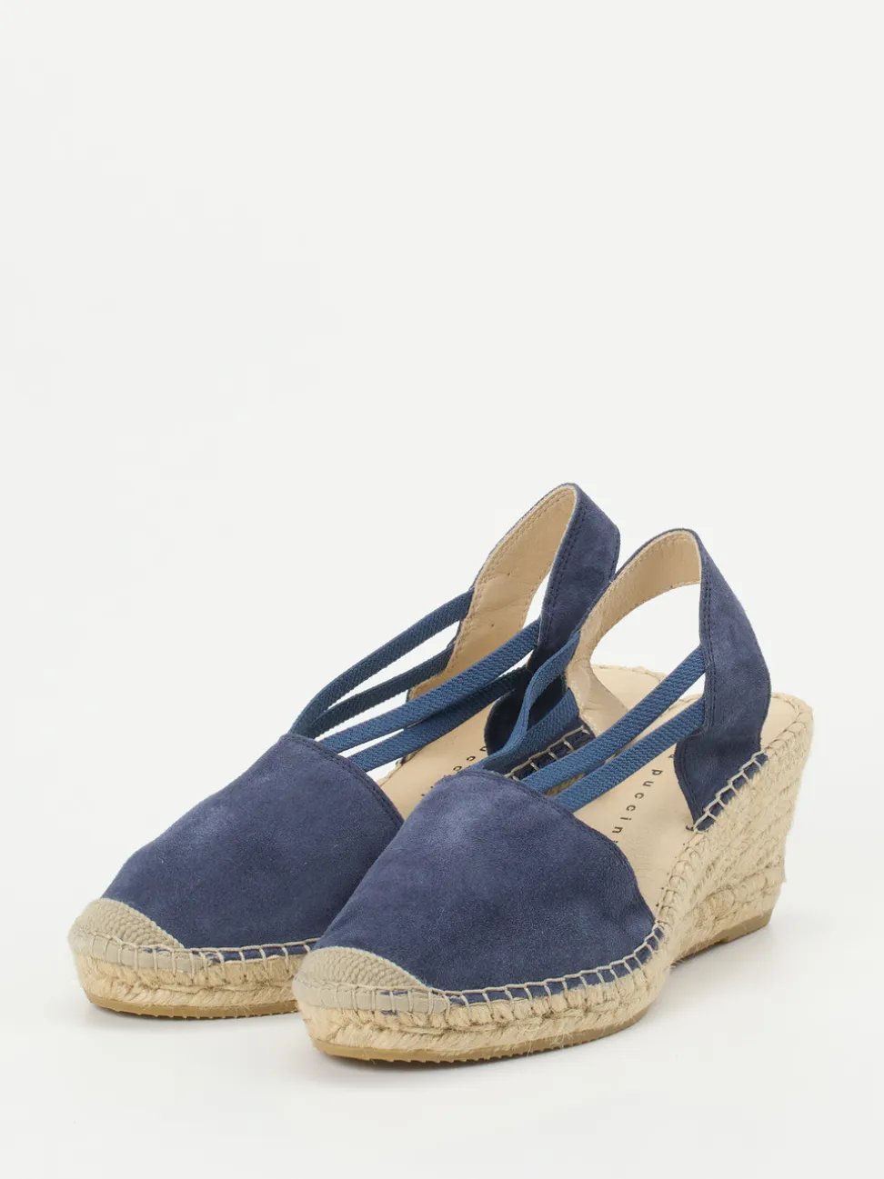 Andrea Puccini – Sandaletten aus Veloursleder Dunkelblau