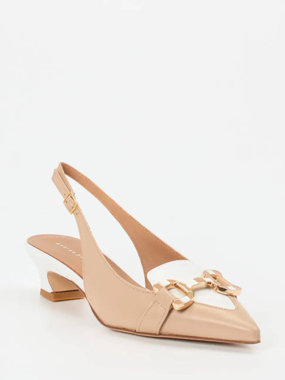 Andrea Puccini – Slingback-Pumps aus Lammleder Beige