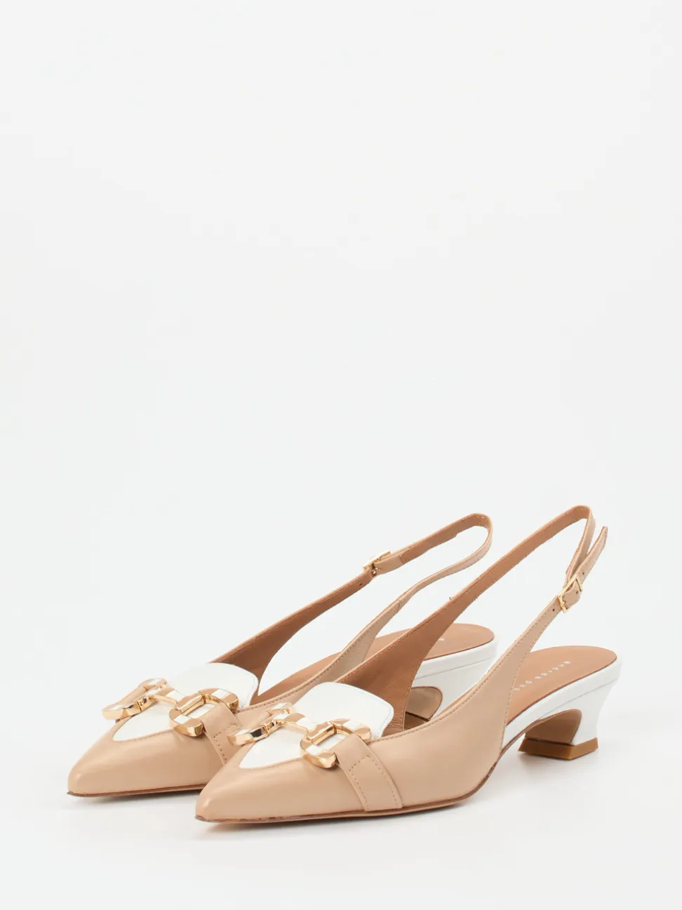Andrea Puccini – Slingback-Pumps aus Lammleder Beige