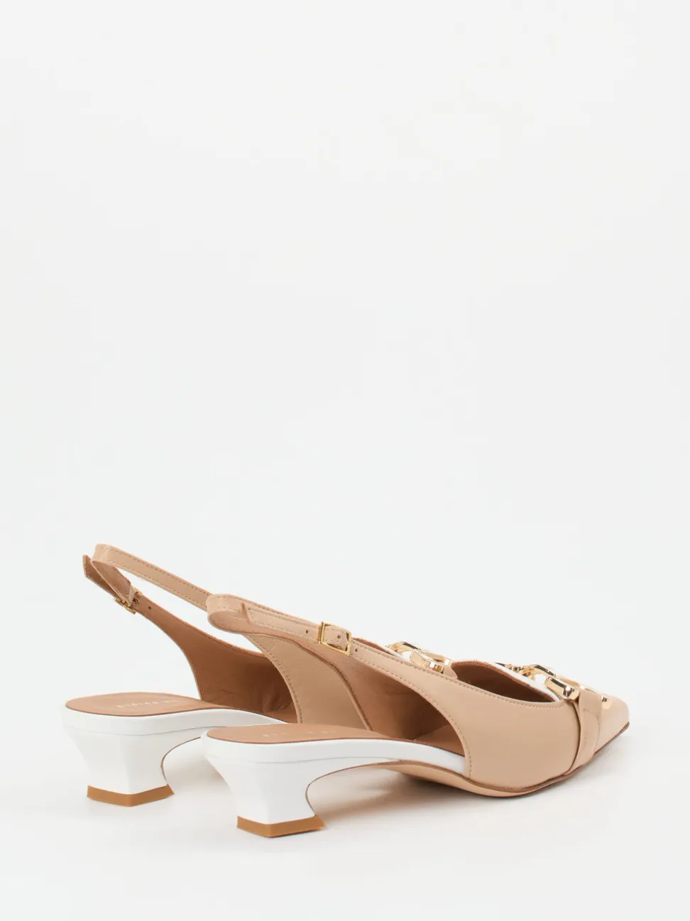 Andrea Puccini – Slingback-Pumps aus Lammleder Beige
