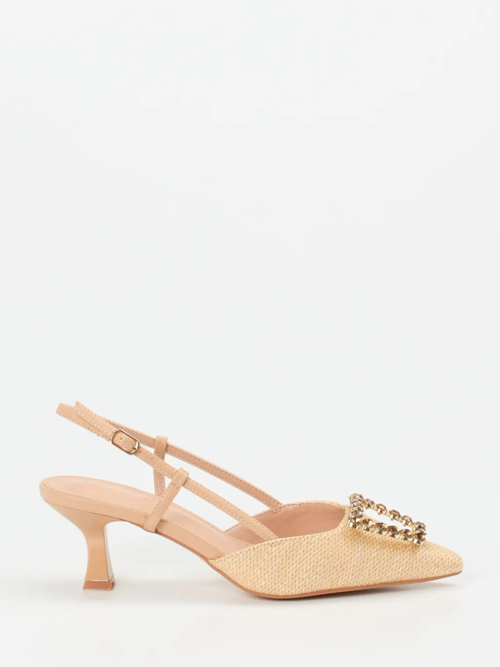 Andrea Puccini – Slingpumps aus Flechtleder beige