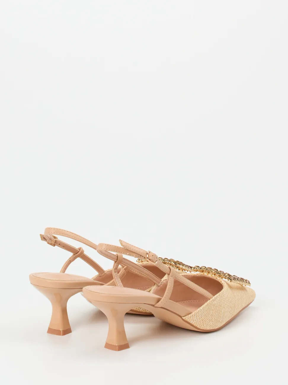 Andrea Puccini – Slingpumps aus Flechtleder beige