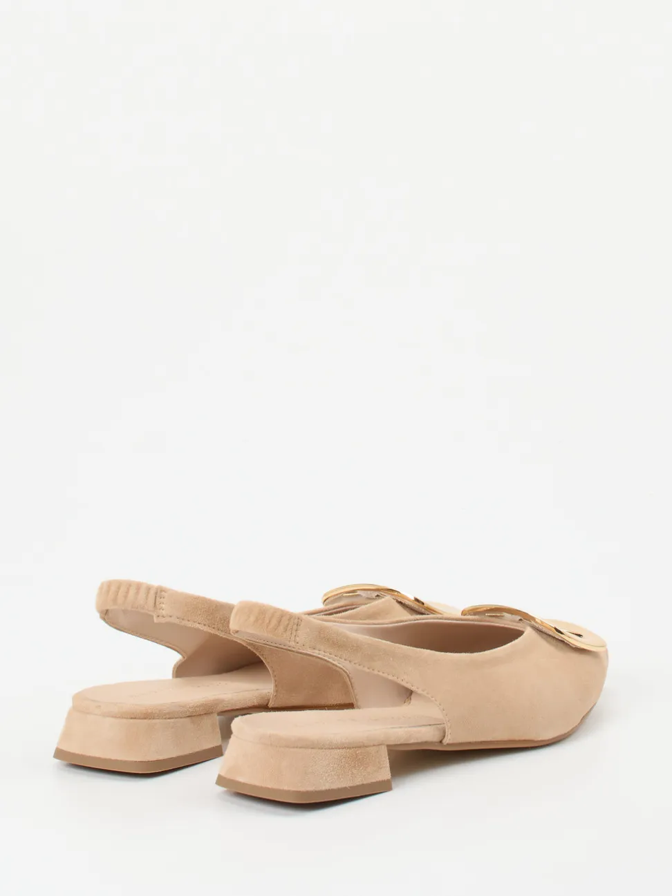Andrea Puccini – Slingpumps aus Veloursleder Beige