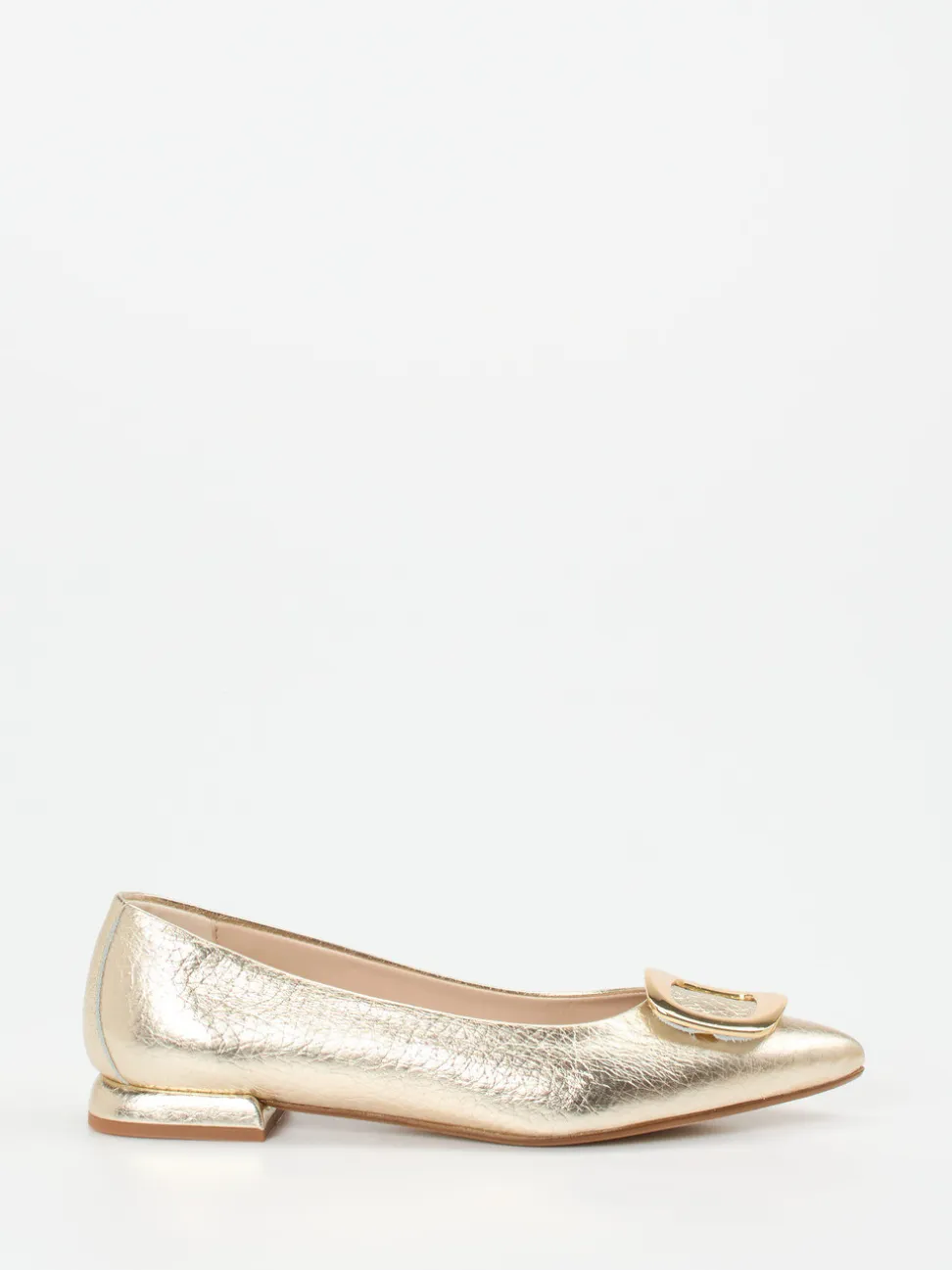 Andrea Puccini – Spitzballerinas aus Metallicleder gold