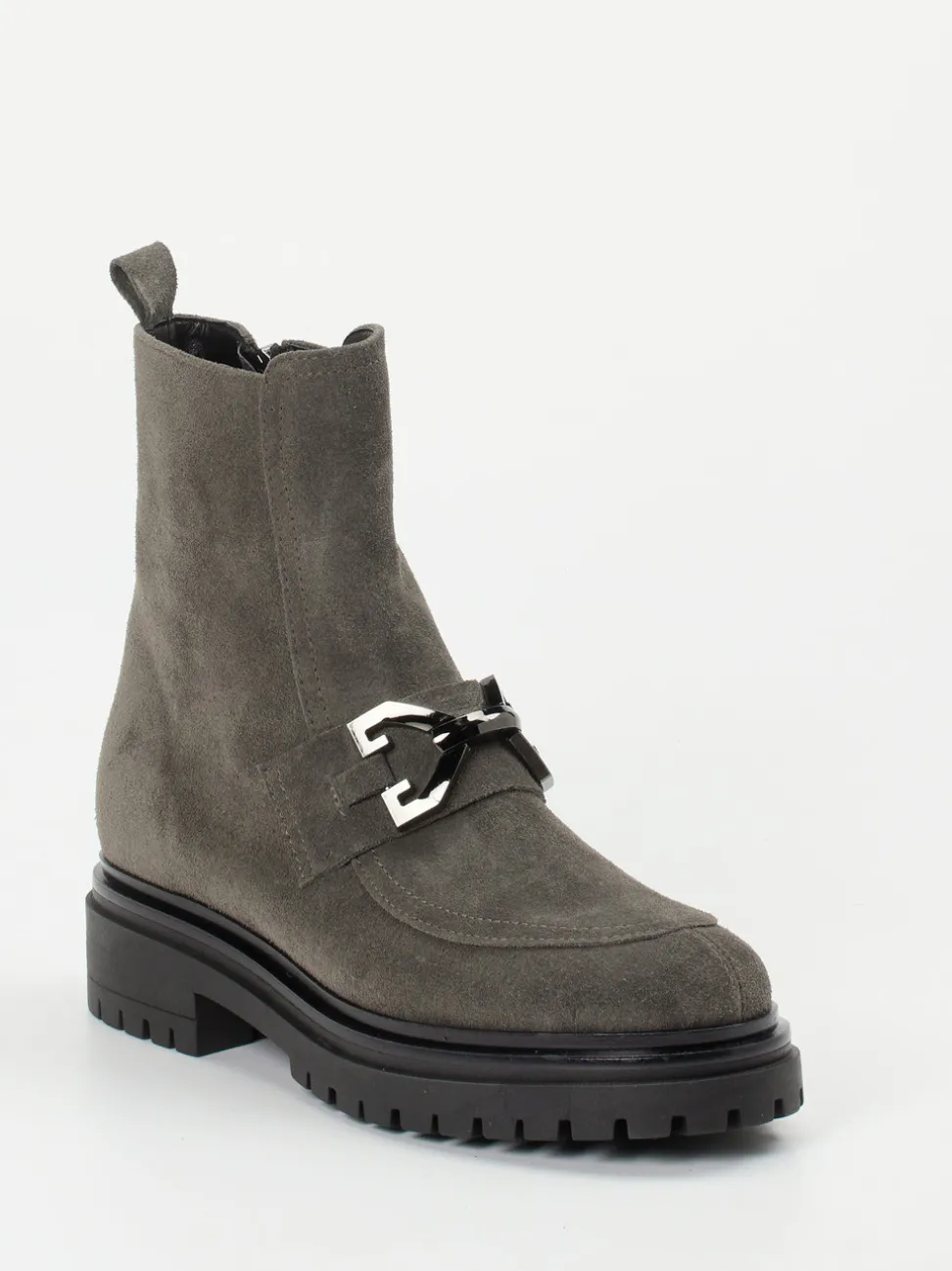 Andrea Puccini – Stiefelette aus Veloursleder steingrau