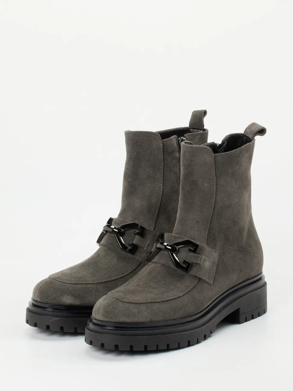 Andrea Puccini – Stiefelette aus Veloursleder steingrau