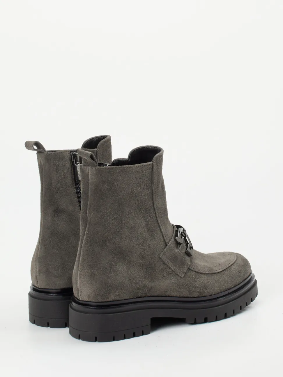 Andrea Puccini – Stiefelette aus Veloursleder steingrau