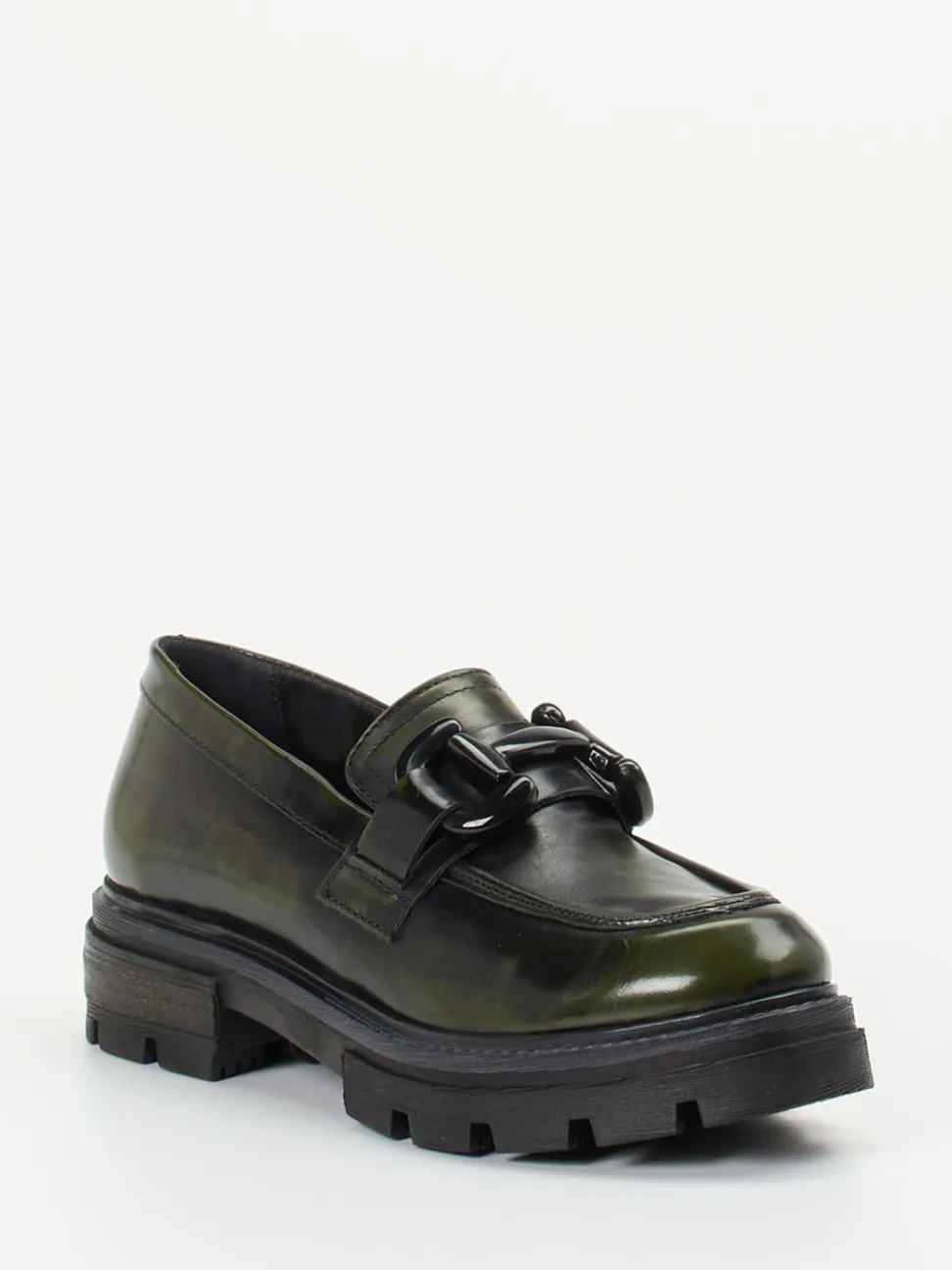 Andrea Sabatini – Chunky Loafer aus Hochglanzleder grün