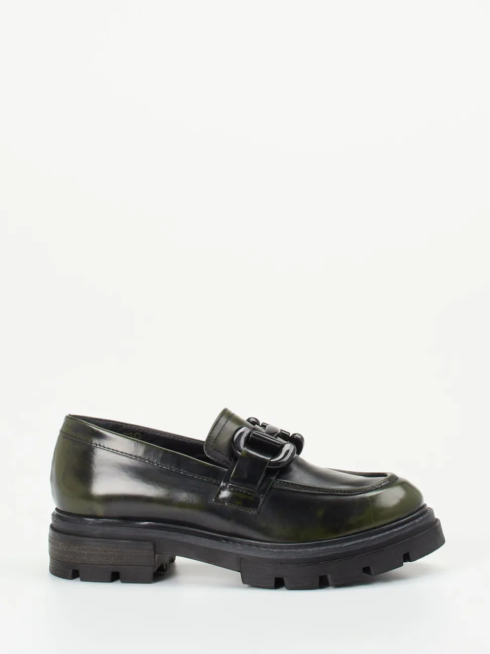 Andrea Sabatini – Chunky Loafer aus Hochglanzleder grün