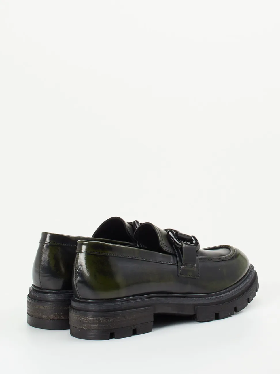 Andrea Sabatini – Chunky Loafer aus Hochglanzleder grün