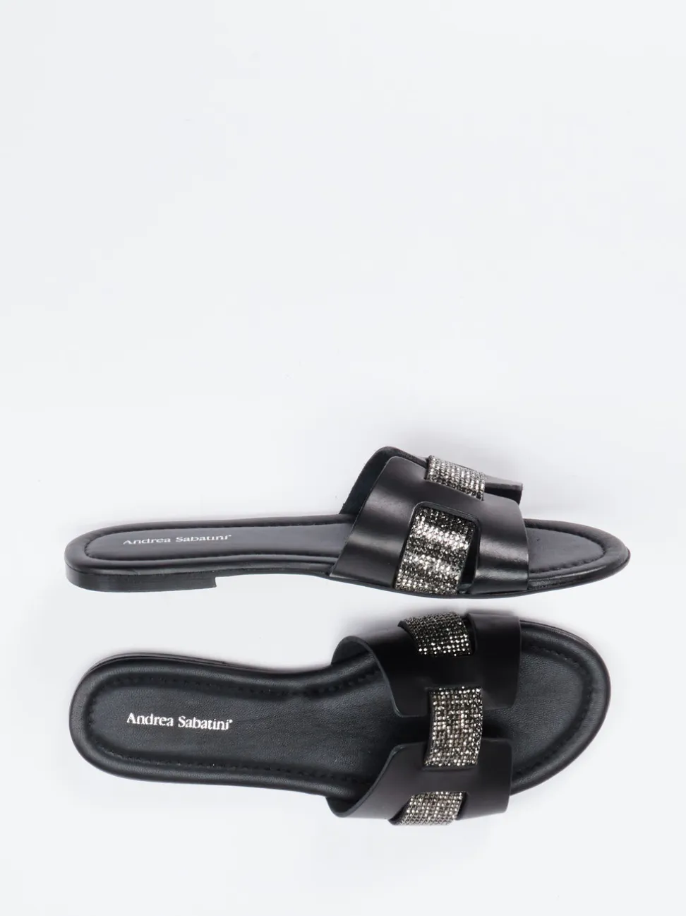 Andrea Sabatini – Pantolette aus Kalbleder mit Strass