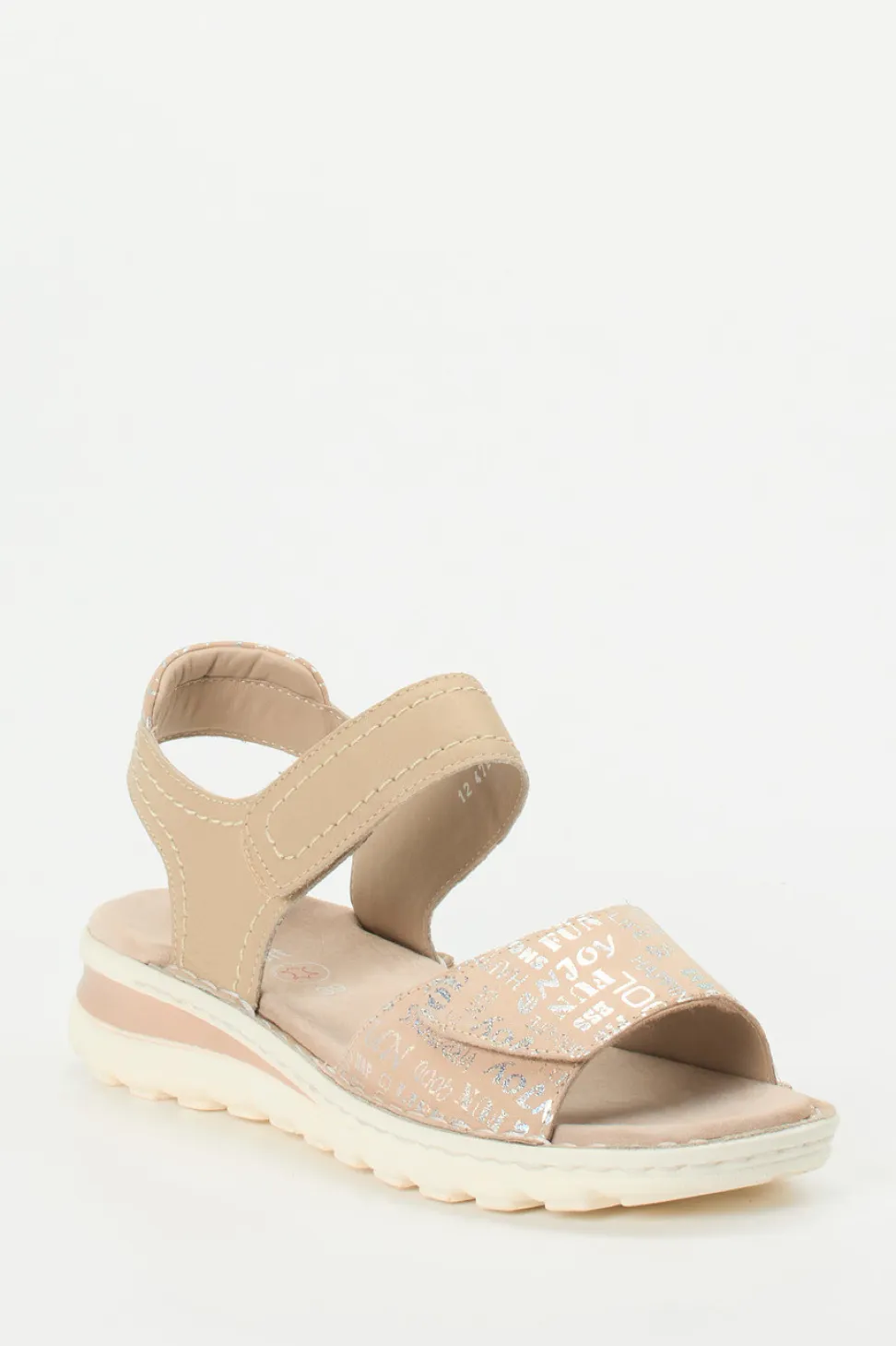 Ara – Komfortsandale aus geprägtem Leder beige