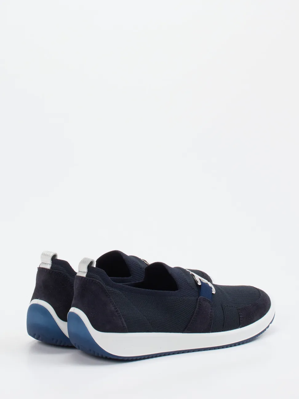 Ara – Komfort-Slipper aus Stretch und Veloursleder blau