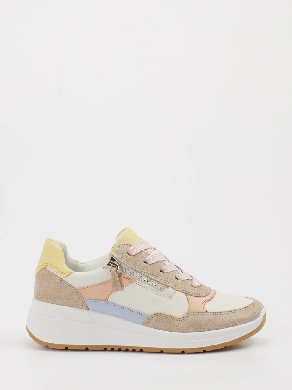 Ara – Sneaker aus Velour/Leder in Pastelloptik