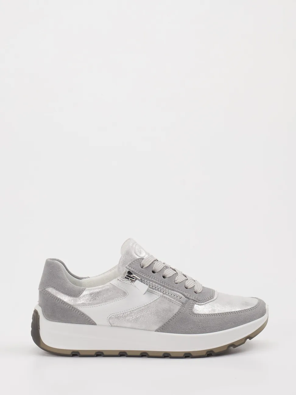 Ara – Sneaker aus Veloursleder Hellgrau