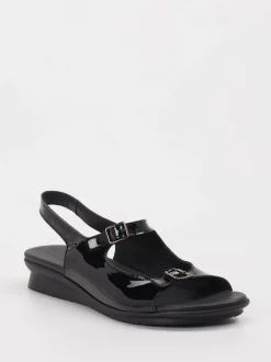 Arche – Komfort-Sandalen aus Lackleder Schwarz