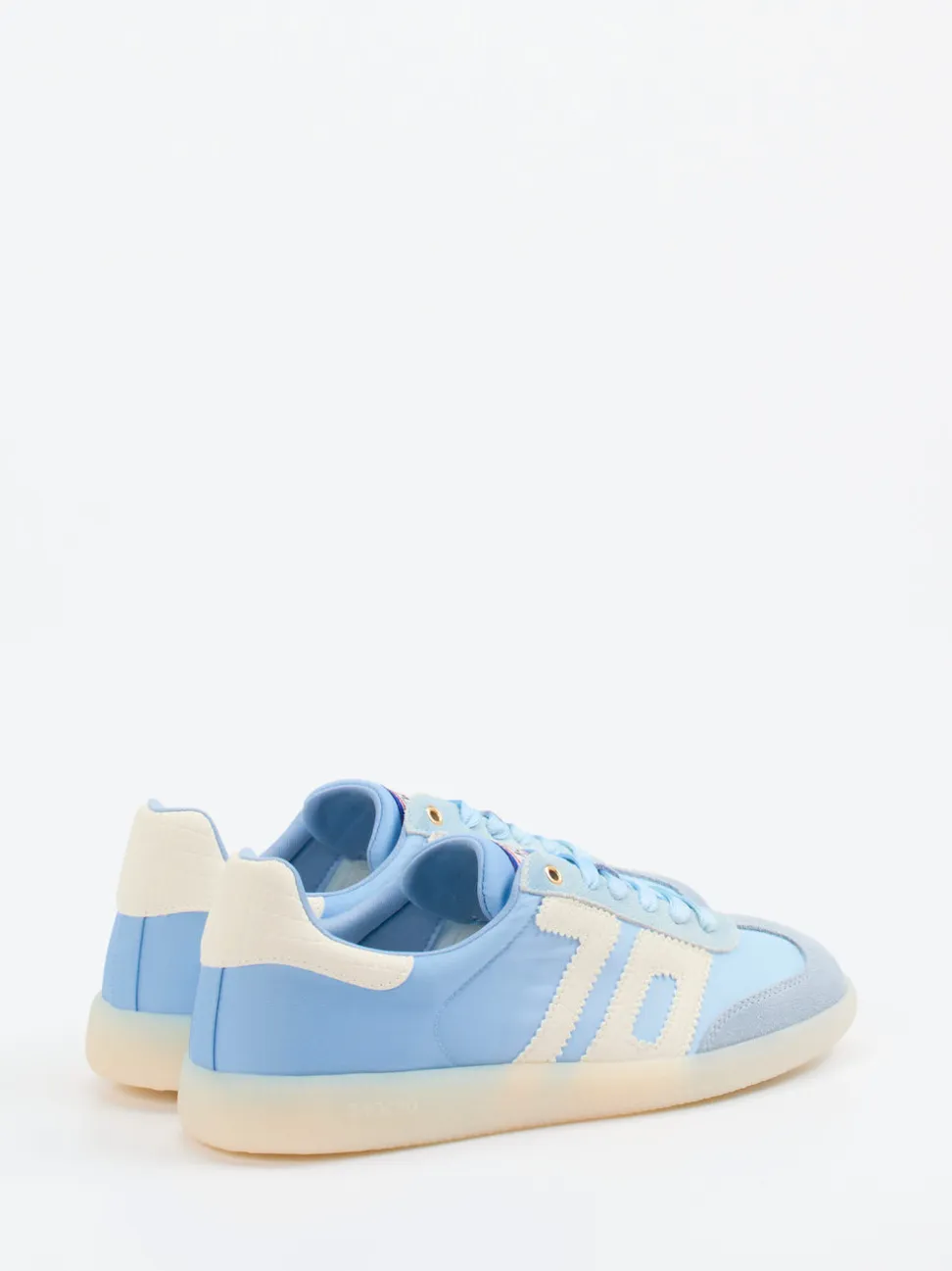 Back 70 – Retro-Sneaker aus Nylon und Wildleder hellblau