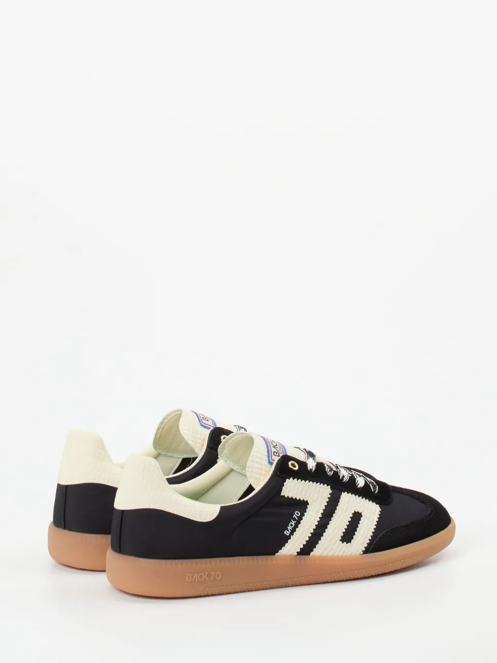 Back 70 – Retro-Sneaker aus Velour und Textil schwarz