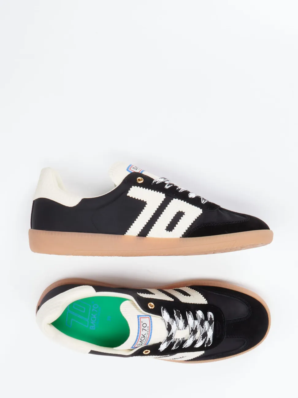 Back 70 – Retro-Sneaker aus Velour und Textil schwarz