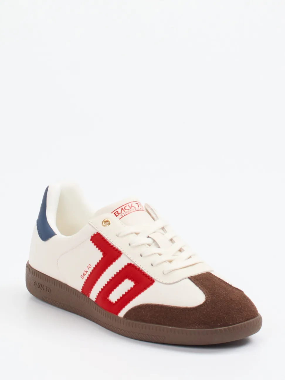 Back 70 – Retro-Sneaker aus Velour/Leder cremeweiß