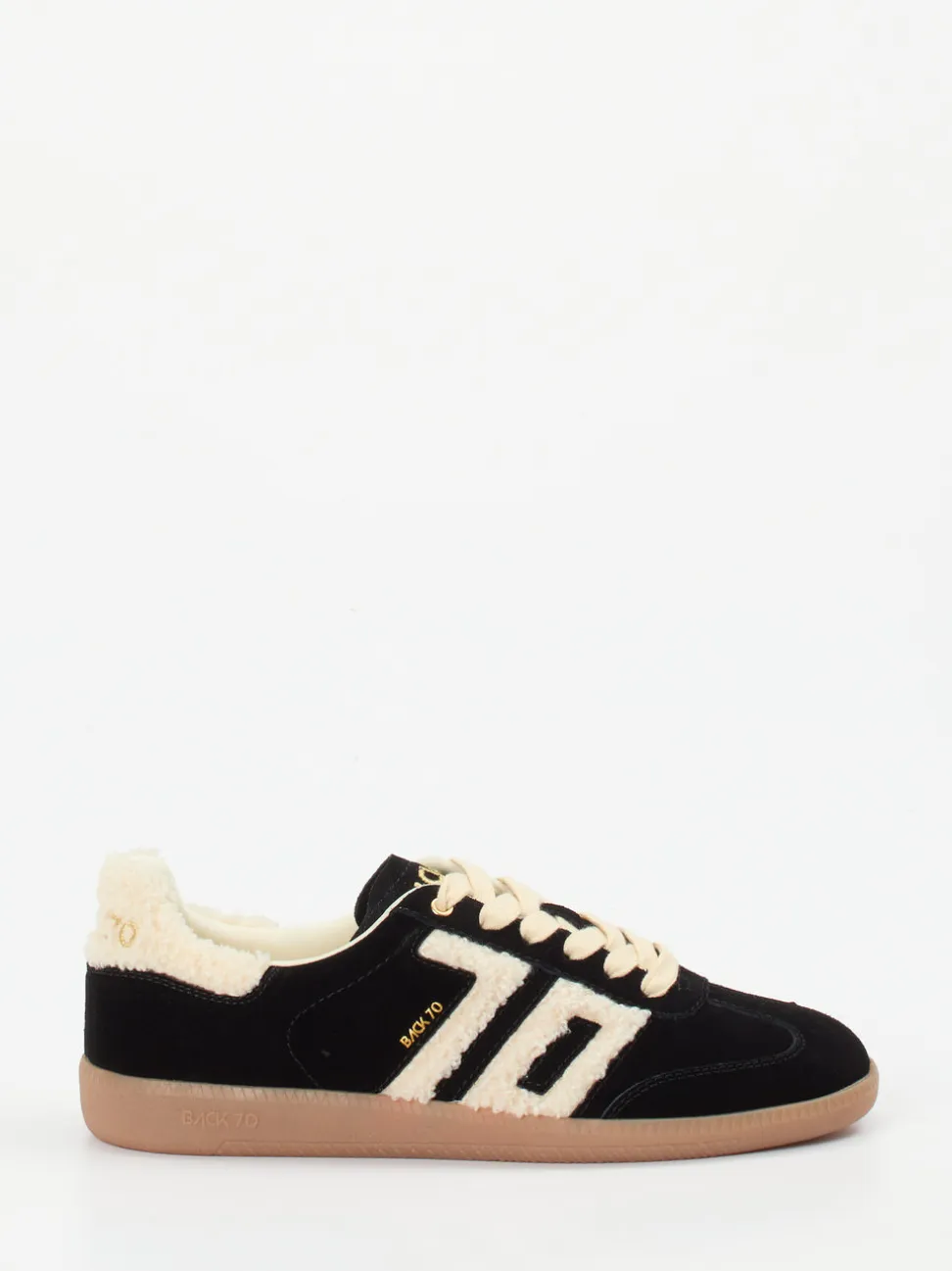 Back 70 – Sneaker aus Velour/Textil in Schwarz