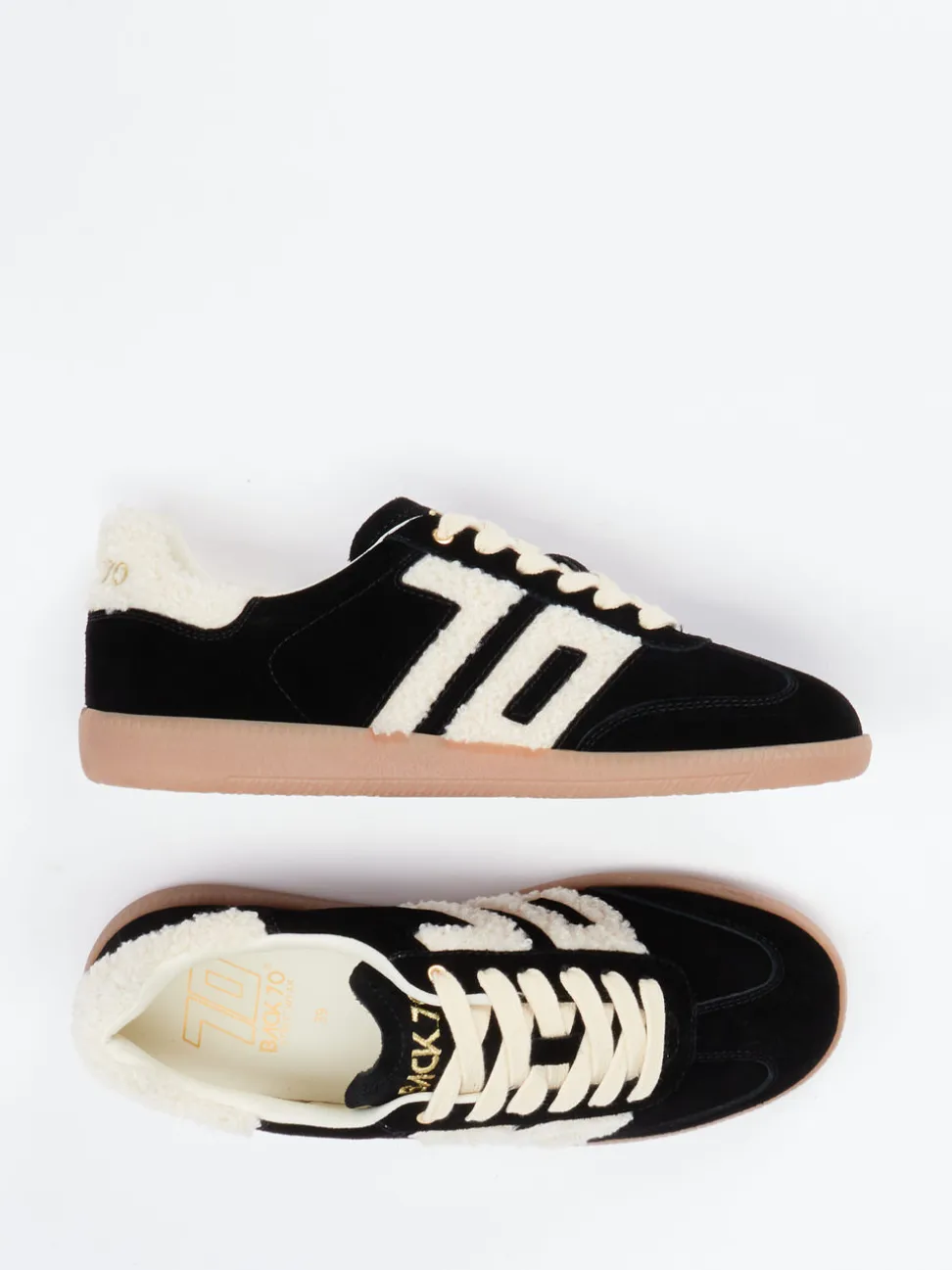 Back 70 – Sneaker aus Velour/Textil in Schwarz