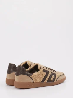 Back 70 – Sneaker aus Velours/Textil in Beigebraun